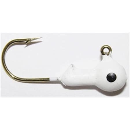 Big Bite Baits 0.12 oz Ball Jig Head, White, 8PK BBJ18-01